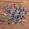 8 cores 7X12mm acessórios de jóias de aço inoxidável cor amor cristal conector charme pulseira acessórios
