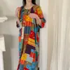 Bata Larga de Algodón y Seda para Mujer, Ropa de Casa Holgada Talla Grande, Falda Transpirable, Falda de Playa, Falda de Algodón Artificial Estilo Nacional, Estilo Delgado