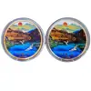 Moedas Comemorativas de Turismo Pontos Turísticos Lago Oeste Torre do Grou Cidade Proibida Jiuzhaigou Pontos Turísticos Circundantes Medalhão Comemorativo Colorido