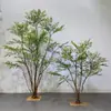 Planta Artificial Verde de Pie, Bambú Nandina Realista Tridimensional de Gama Alta, Rama Única y Múltiples Ramas, para Decoración de Sala de Estar y Centro Comercial