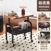 Mesita de Noche Pequeña con Carrito, Mesa Lateral Móvil, Estante de Almacenamiento para Snacks, Mesita de Noche de Piso para el Hogar, Mesa de Sala de Estar