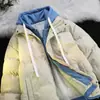 Nueva Chaqueta de Algodón para Hombre de Invierno, Popular Moda Casual Versátil Holgada Estilo Japonés Abrigo Falso de Dos Piezas