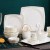 Vajilla de Cerámica Juego de Platos Dorados Chinos Regalo Práctico Venta al por Mayor Juego Europeo de Tazones y Palillos de Porcelana Fina