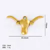 Venta caliente transfronteriza de Amazon aleación DIY accesorios para joyería hueco cabeza de vaca accesorios de cuchillo de luna curvo colgante para collar colgante
