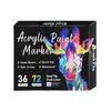 Caneta Marcadora Acrílica Dupla Ponta Duas Cores Transfronteiriça Conjunto de Papelaria para Desenho Artístico Graffiti de Estudante Pintura DIY em Sapatos Empilháveis