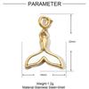 Concha natural borboleta titânio aço diy mola fivela colar pingente rabo de peixe estrela feminino aço inoxidável universal fivela pingente