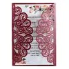 Tarjeta de felicitación de boda estilo europeo de Amazon transfronteriza flor de pavo real cortada con láser tarjeta de invitación festiva morada fábrica en stock