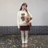 Suéter de Ano Novo Outono e Inverno Tricô Coreano e Japonês Atmosfera Doce e Gentil Cores da Moda para Mulheres