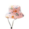 Sombrero de Pescador de Dinosaurio de Verano para Niños Protección Solar Parasol para Niños y Niñas Lindo Sombrero de Cubo de Dibujos Animados Malla Transpirable Sombrero de Sol para Bebé