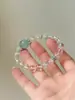 Pulsera de Pareja de Obsidiana y Cristal Blanco, Cuentas de Piedra Calcedonia Azul Natural, Pulsera Conmemorativa de Pareja, Regalo de Cumpleaños