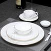 Conjunto de Mesa Quatro Peças Estilo Novo Chinês Borda Dourada Porcelana Óssea Personalizado Privado Clube Restaurante Hotel