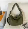 2026 Nova Bolsa de Bolinho de Grande Capacidade Estilo Preguiçoso para Mulheres, Bolsa de Ombro Único Transversal, Bolsa Tote Casual de Lona Estilo Coreano, Tendência