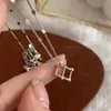 Collar Geométrico de Cubo para Mujer, Moda de Lujo Ligero, Temperamento de Alta Gama, Cadena Suave para Clavícula, Gargantilla de Tendencia Estilo Ins Nicho
