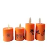 Luzes de Vela para Feriados de Comércio Exterior Luzes de Vela com Padrão de Halloween Laranja Preto Morcego Abóbora Fabricante de Velas LED