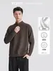 También Parada 2026 Otoño Polo de Media Cremallera con Cuello Alto para Hombre Tejido 450g Holgado Sensación de Alta Gama Suéter de Manga Larga