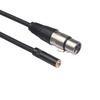 Adaptador de micrófono con cable de audio hembra de 3,5 a hembra Canon blindado de 0,3 metros con carcasa de aleación de zinc negra