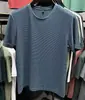 Camiseta de bambú de burbujas de seda de hielo de venta caliente transfronteriza, nueva camiseta deportiva de malla transpirable de manga corta de verano