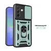 Adequado para capa de celular anti-queda com janela deslizante Samsung A27, Capa protetora de celular tipo armadura anti-queda com orifício de precisão em forma de anel Samsung A57