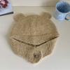 Outono e inverno novo redondo urso orelha pulôver boné feminino bonito pelúcia lã chapéu quente proteção de orelha cabeça lei feng chapéu mostrar rosto pequeno