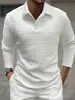 AliExpress Amazon Verão Transfronteiriço Nova Camisa Masculina Cor Sólida Manga Longa Moda Casual Roupas Masculinas Impressão Digital