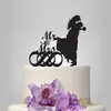 Cartão de bolo de casamento em acrílico boneco noivo noiva cartão de bolo cartão de bolo Sr. e Sra.