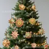 12 Copos de Nieve de Madera para Árbol de Navidad, Estrellas, Patrones Vintage con Forma de Estrella de Navidad, Suministros para Fiestas Navideñas, Decoraciones, Adornos Colgantes