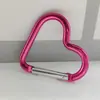 Mosquetón de aleación de aluminio en forma de corazón multicolor, hebilla de liberación rápida para mochila de exterior, accesorio de ferretería para llavero ligero y portátil