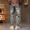 Jeans Retro Gruesos Elásticos de Alta Gama para Primavera y Otoño para Hombres, Holgados, Modernos, Casuales, Versátiles, Resistentes al Desgaste, Pantalones de Pierna Recta para Hombres