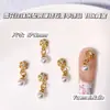 Joias para Nail Art Série Floco de Neve Brilhante Luxo Leve Zircônia Incrustada em Cobre Atmosfera de Outono e Inverno Natalina Decoração de Unhas