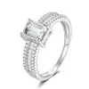 Anillo Cerrado de Lujo Más Vendido Transfronterizo Joyería de Moda para Mujer Europea y Americana Directo del Fabricante Anillo Rectangular de Plata S925