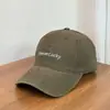 Gorra de Béisbol Suave de Algodón Lavado con Estampado de Letras Simple Estilo Coreano para Mujer, Versión Delgada para Primavera y Verano, Gorra Unisex para Estudiantes con Visera Curva y Pico de Pato