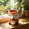 Vaso de Flor Suculenta Desenho Animado Animal Cerâmico Vaso Pequeno Cacto Vaso de Flor para Interior Vaso Criativo Fofo Vaso para Planta de Mesa