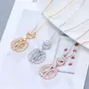 Collar Europeo y Americano Transfronterizo de Aliexpress Incrustado de Diamantes Joyería Chapada en Cobre Dorado Zirconia Microincrustada Collar Venta Directa de Fábrica Accesorios Colgante
