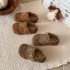 Zapatos de Cuero para Niñas Estilo Bosque Primavera y Otoño Versátiles Zapatos Birkenstock Nuevos para Niños Suela Suave Antideslizantes Casuales Retro Mate Zapatos de Frijol