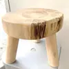 Taburete Creativo de Madera Maciza con Forma de Flor Mueble Taburete Sencillo de Tronco de Madera Taburete Pequeño Macetero para Balcón Banco de Mesita de Noche para Flores
