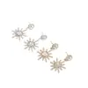 Versión coreana de pendientes de copo de nieve brillantes pendientes de temperamento y personalidad para mujer pendientes largos con borla colgante pendientes de strass E582