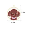 Xipeng Tarjeta Redonda Dibujos Animados Serie Golden Retriever Poodle Accesorios DIY Colgante para Llavero Aleación de Aceite Goteante Colgante de Joyería