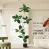 Planta Artificial Verde Black Diamond con un Toque de Lujo para Decoración de Sala de Estar, Planta de Interior Grande en Maceta, Árbol Falso, Planta Biomimética