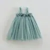 Vestido de Tul Estilo Dulce Niña con Flores Tridimensionales 2026 Estilo Verano Vestido de Playa con Tirantes Vestido de Princesa para Bebé Vestido Abullonado