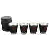 Cuero Café Copa de Vino Blanco Portátil para Exteriores Copa Pequeña de Vino Copa de Cerveza Estilo Camping Taza de Viaje Copa de Vino de Acero Inoxidable para el Hogar