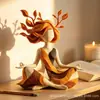 Nuevo adorno de resina transfronterizo: Figura de chica de yoga con armonía interior, artesanía de resina, suministro directo de fábrica