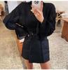 2023 otoño nueva moda súper hada chic temperamento collar de madera mujer estilo Han joker blusa top de gasa plisada tendencia