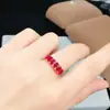 Anillo de Rubí Rojo Sangre de Paloma, Plata S925 Finamente Elaborado con Piedra Principal de 3*5 mm