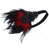 LOWOSAIWOR Feather Rhinestone 1920s Headband Prom Party Headwear 1920s Gatsby Headband