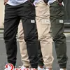 Pantalones Casuales Europeos Transfronterizos para Hombre, Pantalones de Trabajo, Pantalones Jogger de Marca de Moda, Corte Holgado, Largo Cropped, Pantalones Multibolsillos, Pantalones Jogger Deportivos