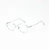 PinChuang Marco de Gafas Multilateral de Lujo Minimalista 0018 Marco de Gafas Retro de Titanio Puro Ultraligero para Mujer para Miopía