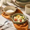 Vajilla Cerámica Retro de Alta Gama para Restaurantes y Hoteles, Plato para Bistec Estilo Occidental Nervado Personalizado, Plato Hondo de Alto Valor Estético para Uso Doméstico