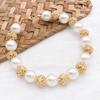 Chapado en Oro Real de 18K Color Plata Grueso Conservante del Color Zirconio Calado Flor Bola Espaciador Colgante Colgante Pulsera DIY Accesorios de Joyería