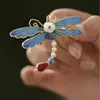 Clip para el pelo de borla corta retro inteligente nuevo de fábrica, tocado con perlas azul quemado, encanto clásico de palacio, venta al por mayor