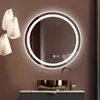 Pedido al por mayor Armario de baño Espejo Inteligente Espejo de Baño Montado en Pared con Luz, Espejo Redondo, Antivaho, Estilo Minimalista